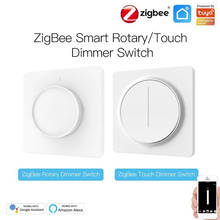 Zigbee interruptor inteligente rotativo/toque led luz dimmer interruptor tuya app controle remoto funciona com alexa google assistentes 2024 - compre barato