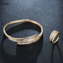 Pulseira feminina de cobre com zircônia cúbica, bracelete para casamento, joias para festas 2024 - compre barato