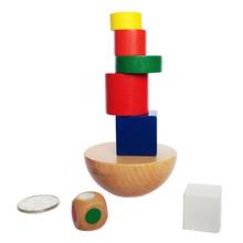 Bloques geométricos de madera, juego de equilibrio de escritorio apilable, juguete de desarrollo para niños 2024 - compra barato