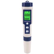 Medidor de água digital 5 em 1, para tds/ec/ph/salinidade/temperatura, testador da qualidade da água para piscinas, água potável, aquários (com fundo de alumínio) 2024 - compre barato