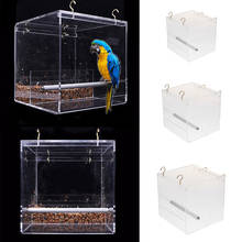Акриловая прозрачная кормушка для корма для домашних животных для попугая Cockatiel Canary Finch 2024 - купить недорого