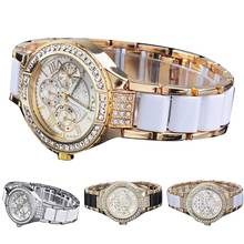 Senhoras relógio de moda feminina relógios de quartzo relógio de pulso feminino strass redondo dial numeral romano sub-dial analógico 2024 - compre barato