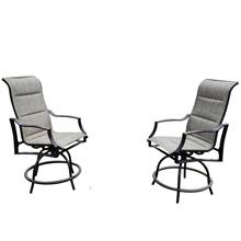 In Stock Outdoor Patio Furniture Bar High Textilene Swivel Chairs 2 pcs Bar Chair Suitable for Yard Backyard and Garden 2024 - buy cheap