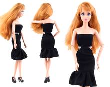 NK 1 Pcs  Princess Doll Handmade Colthes Fashion Dress Lady Black Cool Outfit For Barbie Doll 006 2024 - buy cheap