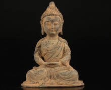 Collectable Vintage Old Bronze Casting Worship Amitabha Buddha Statue 2024 - buy cheap
