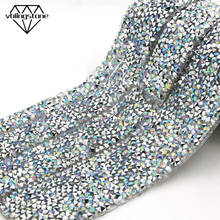 1 Yard Mix Size Rhinestone Crystal AB Trim Resin Hot Fix Rhinestone Glass Iron On Appliques For Dresses Craft Stones Banding 2024 - buy cheap