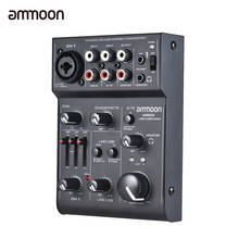ammoon AGE03 5-Channel Mic-Line Mixing Console Mixer with USB Audio Interface Built-in Echo Effect USB Powered for Recording 2024 - buy cheap