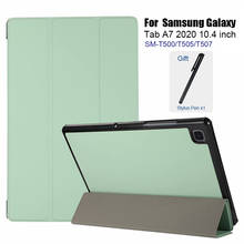 Funda para Samsung Galaxy Tab A7 2020, SM-T500, T505, T507, 10,4 ", Funda inteligente, ultrafina, magnética, plegable, con soporte de piel + regalo 2024 - compra barato