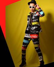 Blazer con letras coloridas para hombre, chaqueta de diseño, trajes de escenario para cantantes, Ropa de baile, vestido de estilo estrella, punk rock 2024 - compra barato