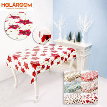 Holarom toalha de mesa 110*180cm, toalha de mesa retângulo grande para jantar, festas de natal com estampa 2024 - compre barato