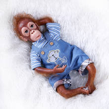 Muñeca realista de silicona de 21 pulgadas para niños, muñeco de bebé reborn, cuerpo de tela, muñeco de orangulo, Cosplay, mono, Boneca, macaco, regalo 2024 - compra barato