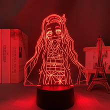 Luz Led Nezuko de Demon Slayer para decoración de dormitorio de niños, lámpara 3d acrílica de Anime para habitación, regalo de cumpleaños, Kimetsu No Yaiba 2024 - compra barato