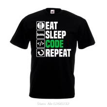 Eat Sleep Code Repeat T Shirt Funny Coding Web Programmer Dad Christmas Gift Top T-Shirt Casual Short Sleeve For Men Clothing 2024 - buy cheap