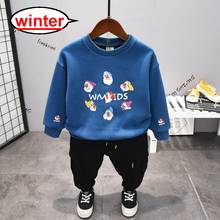 New Boys Clothing Set Fashion Children's Suit Kids Plush Sweater + Thickening Pants 2pcs Outfit Winter Toddler Christmas Clothes 2024 - buy cheap