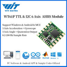 Witmotion wt61p ttl & i2c saída 6 axis ahrs sensor acelerômetro + giroscópio + ângulo mpu9250 no pc/android/mcu 2024 - compre barato