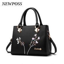 Newposs bolsa feminina de couro, bolsa vintage casual 2020, sacola de ombro com alça superior, bolsa de couro para mulheres, nova 4.8 2024 - compre barato