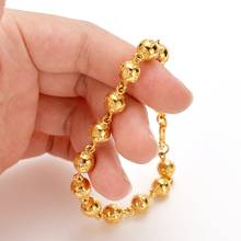 Round Beads Bracelet Men Women Wrist Chain Yellow Gold Filled Classic Vintage Gift 2024 - buy cheap