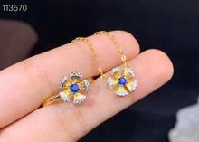 Natural sapphire suit, 925 silver,  beautiful design, Price concessions. 2024 - buy cheap