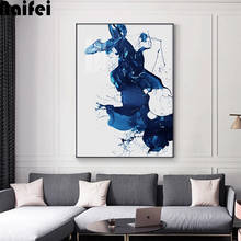 Pintura de diamantes abstrata de tinta azul, ponto cruz, arte decorativa criativa moderna para casa, quadros de parede para sala de estar, quarto 2024 - compre barato