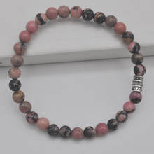 Rhodonite Pedra Contas Tibetano Pulseira De Prata Pulseira Trecho Jóias Para Mulher Presente G616 2024 - compre barato