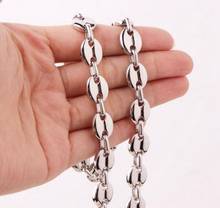 High Quality Mens Womens 316L Stainless Steel 5.3mm/9mm/11mmSilver - Color Coffee Bean Beads Chain Necklace 2024 - buy cheap