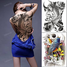 full back tattoo fish dragon designs large Big temporary tattoos for women men body tatto stickers black fake sexy party decal 2024 - buy cheap