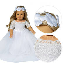 Born New Baby Doll Clothes Accessories Fit 18 inch 43cm White Wedding dress Princess hairband dress Suit For Baby Birthday Gift 2024 - buy cheap