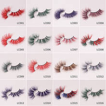 3D Mink Lashes Colorful 25MM Mink Lashes False Eyelashes Long Natural Fake Eyelashes Stage Show Makeup Full Thick 5D Mink Lashes 2024 - buy cheap