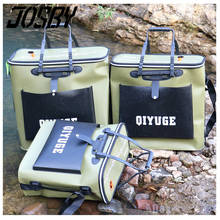 Josby bolsa de pesca de eva dobrável, portátil, para acampamento, recipiente de água, balde de trilha, com alça, equipamento de pesca 2024 - compre barato