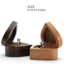Love Heart Shape Walnut Wooden Ring Box Solid Wood Decorative Jewellery Storage Box Engagement Box Proposal Anniversary Gift Box 2024 - buy cheap