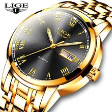 LIGE Men Wrist Watch Fashion Sport Mens Watches Top Brand Luxury Waterproof Full Steel Quartz Gold Clock Man Relogio Masculino 2024 - buy cheap