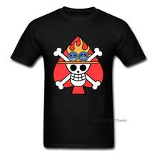 Red Ace Heart Skull Men Black Tops & Tees Hot Sale One Piece Pirate Mark Print Group T-shirt Short Sleeve Cartoon Design 2024 - buy cheap