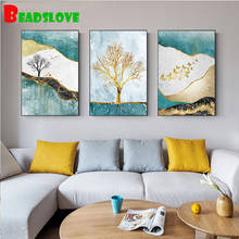 Nordic Golden Tree 5d diy diamond painting cross stitch full square round mosaic abstract diamond embroidery wall art home decor 2024 - buy cheap