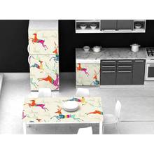 Arte em forma de cervo adesiva, mesa de lavar louça, geladeira, congelar, adesivo para crianças, arte de geladeira, tampa de papel de parede de vinil, imperdível 2024 - compre barato