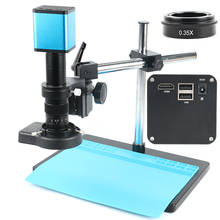 Cámara de microscopio industrial Autofocus SONY IMX290 HDMI U Disk Video, enfoque automático, lente de montaje C 180X, soporte y 144 Anillo de luz LED 2024 - compra barato