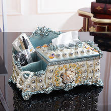 American luxury diamond inlaid household tissue box multi-function carton creative living room storage box tea table ornaments 2024 - buy cheap