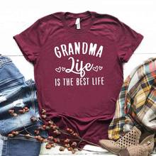 Camiseta con estampado de la abuela la vida es la mejor para mujer, camiseta divertida informal de algodón para mujer, camiseta Hipster, NA-270 2024 - compra barato