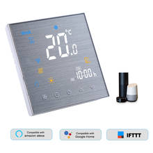 Termostato inteligente para controle de voz, termostato inteligente para controle de temperatura e água digital, tela lcd sensível ao toque 2024 - compre barato