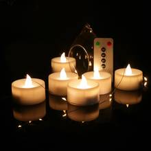 Customize 3AAA Electric Candle Light Tealights Remote Controlled Flickering LED Tea Light Night Lamp For Wedding Party Decors 2024 - buy cheap