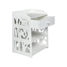 Storage Shelf Locker Wooden Bed Side End Table Nightstand Bedroom Drawer & Bottom Shelf White[US-W] 2024 - buy cheap