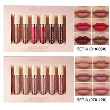 6 pc/set longa duração brilho labial beleza vitrificada fosco batom líquido hidratante para mulher maquiagem lábios cosméticos brilho labial tslm1 2024 - compre barato