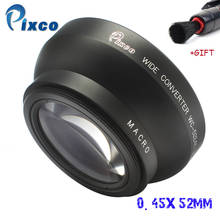 Pixco-lente gran angular Super Macro para cámara canon, nikon, sony, PENTAX, olympus, DSLR, DV, SLR, 52MM, 0.45X, color negro 2024 - compra barato