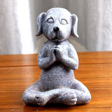 BUF Zen-estatua de perro para decoración de jardín, artesanía de resina, adornos decorativos de animales, escultura, figuritas decorativas para el hogar 2024 - compra barato