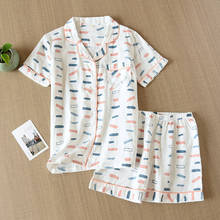100% Cotton Short Sleeves Pyjamas Women Pajama Sets Shorts Ladies Cute Cartoon Print Japanese Simple Sleepwear Homewear Pijamas 2024 - buy cheap