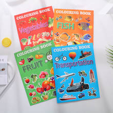 1 pçs bebê livro de colorir crianças montessori livro de colorir livro de imagens graffiti livro de frutas vara figura pintura pré-escolar livro 2024 - compre barato