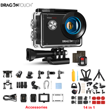 Экшн-камера Dragon Touch 4K HD Vision4 Lite 20 МП EIS, Подводная Водонепроницаемая экшн-камера с Wi-Fi и дистанционным управлением, фотокамера 2024 - купить недорого