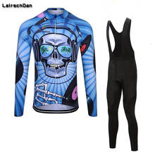 SPTGRVO LairschDan blue skull women's bicycle clothing men's pro breathable autumn bike outfit cycling suit cycling uniform kit 2024 - buy cheap