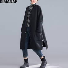 DIMANAF Autumn Winter Oversize Women Jacket Coat Vintage Female Outerwear Loose  Long Sleeve Button Cardigan ClothingOversize 2024 - buy cheap