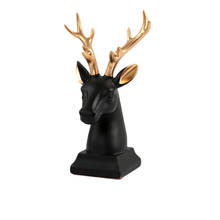Mini estatueta de cabeça de cervo, estatueta animal de decoração, escultura geométrica abstrata, decoração de mesa de escritório e casa, artesanato de luxo 2024 - compre barato