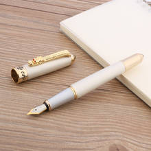 Jinhao 1200 caneta tinteiro dourada, presente médio, de metal 2024 - compre barato